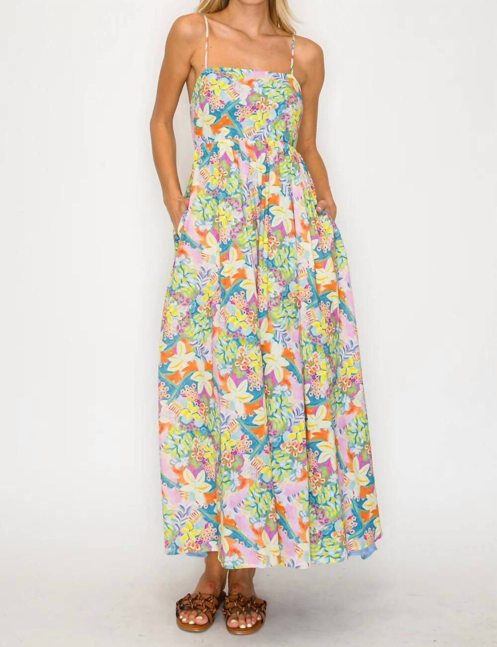NEW MEET ME IN SANTORINI paradise bloom maxi dress in floral print